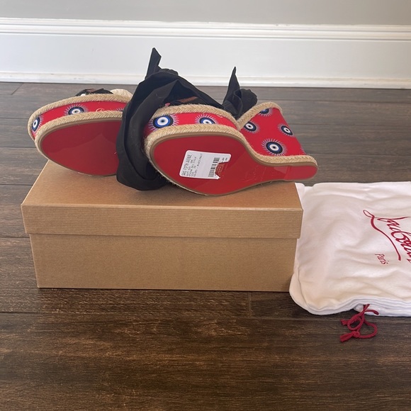 Christian Louboutin Athina Des Cyclades Evil Eye 120 Wedge Sandals BNIB 39 (9) - Picture 14 of 14